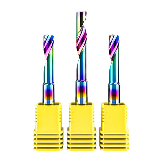 Single Flute (O-Flute) Up-Cut Spiral End Mill for Aluminum- 1/8″ Shank