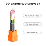 90° Coated Solid Carbide Chamfer Mill & V-Groove Router Bit