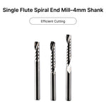 Single Flute (O-Flute) Up-Cut Spiral End Mill for Non-Metals - 4mm (5/32") Shank