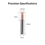 Dimensional drawing of the 6mm shank thread mill showing a 4.8mm cutting diameter and 18mm flute length.