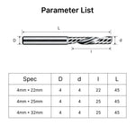 Single Flute (O-Flute) Up-Cut Spiral End Mill for Non-Metals - 4mm (5/32") Shank