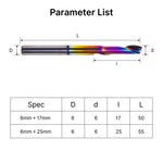 Single Flute (O-Flute) Up-Cut Spiral End Mill for Aluminum-6mm (15/64")Shank