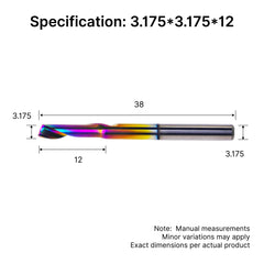 Single Flute (O-Flute) Up-Cut Spiral End Mill for Aluminum- 1/8″ Shank