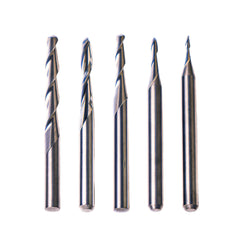 2-Flute Spiral Ball Nose End Mill for Wood & Acrylic 3D Carving, 1/8" Shank Solid Carbide CNC Router Bit