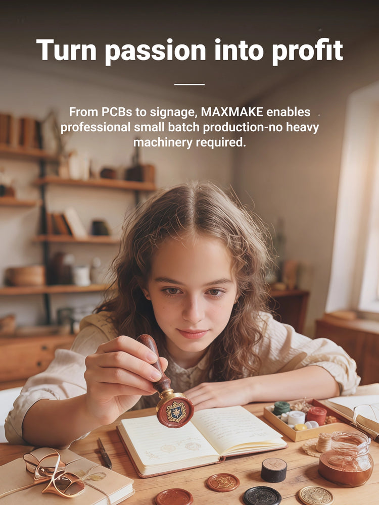 Small business using MAXMAKE desktop CNC for professional small batch production.