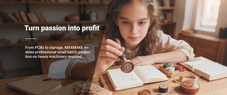 Small business using MAXMAKE desktop CNC for professional small batch production.
