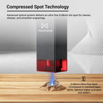 MAXMAKE laser module featuring advanced compressed spot technology for ultra-fine 0.08mm precision engraving and sharper details.