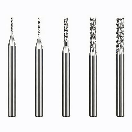 10-piece Solid Carbide PCB Corn Router Bit Set by MAXMAKE.