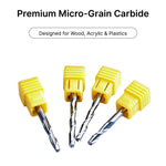 Premium micro-grain solid carbide 2-flute ball nose end mills, designed for cutting non-metals like plastics and wood.
