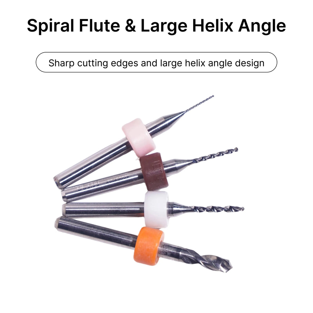 High-Efficiency Spiral Flute Design for Rapid Chip Removal, Sharp Cutting Edges PCB Micro Drills