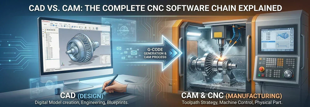 CAD vs CAM: What is the Actual Difference? Demystifying the CNC Software Chain
