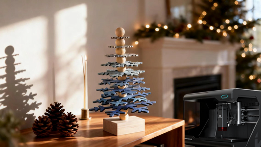 [CNC Project] Winter Vibes! DIY "Snowflake Gradient" Christmas Tree with HiMill D1S ❄️🎄