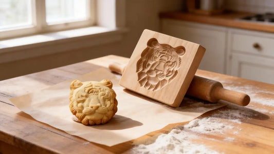 DIY CNC Cookie Mold: Carving 3D Tiger Relief in Beech Wood (HiMill D1S Guide)🐯🍪