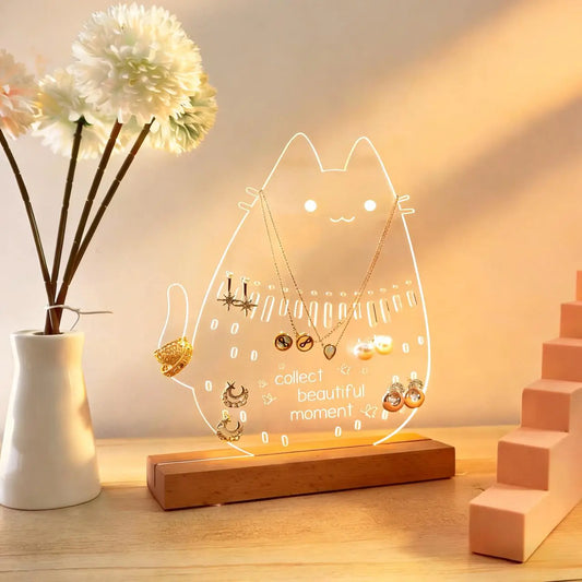 HiMill D1S CNC Project: DIY "Glowing Cat" Acrylic Jewelry Stand & Mood Light🐱✨