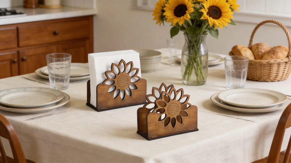 How to Make a DIY Sunflower Napkin Holder with HiMill D1S Desktop CNC (Laser Mode)
