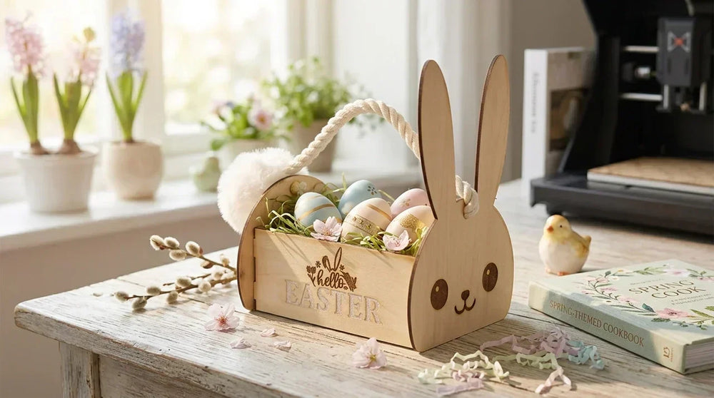 [CNC & Laser Dual Mode] Easter Exclusive! Make a Healing "Bunny Ear Egg Basket" with HiMill D1S 🐰🥚