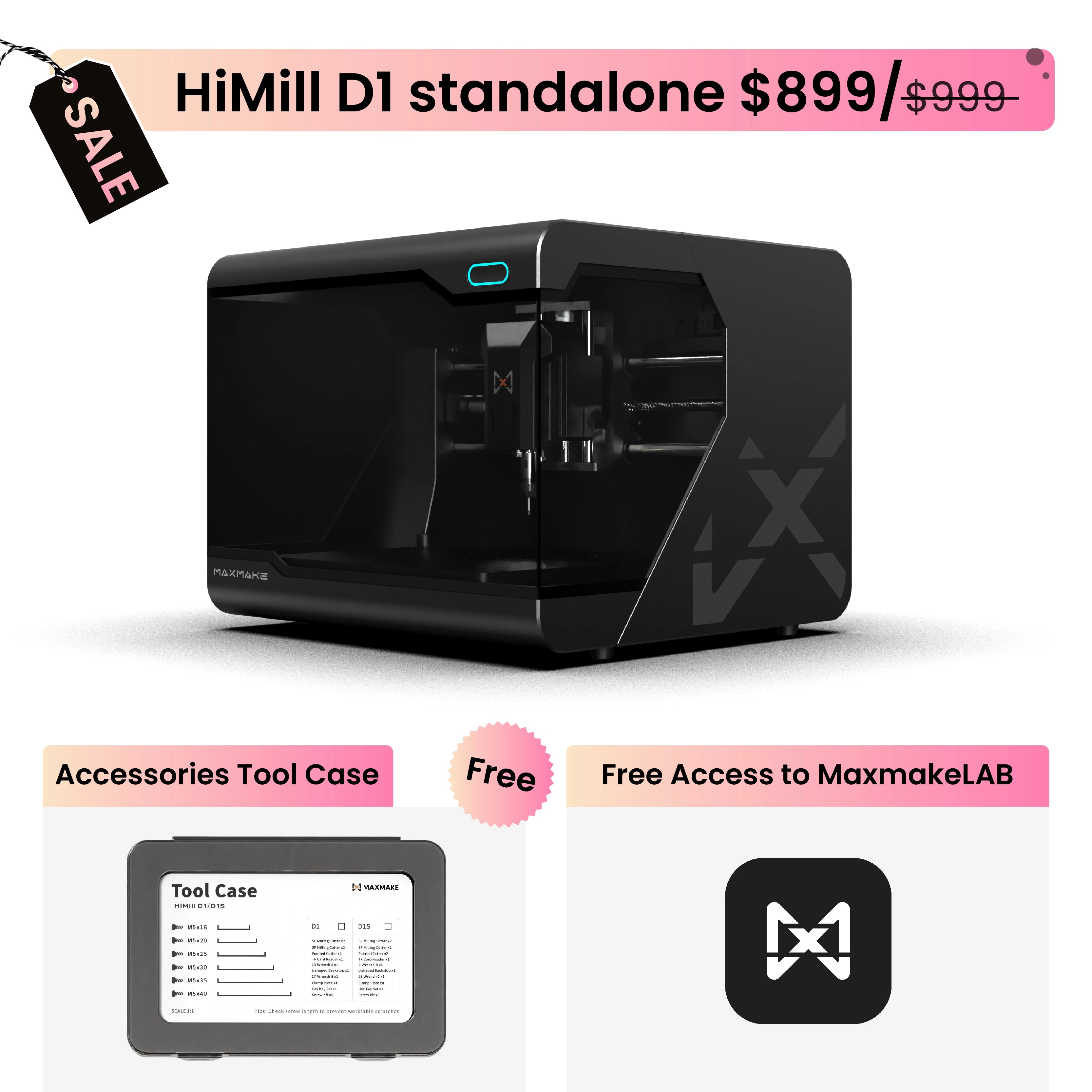 HiMill D1S - Pro Desktop CNC with Ball Screws & QTC