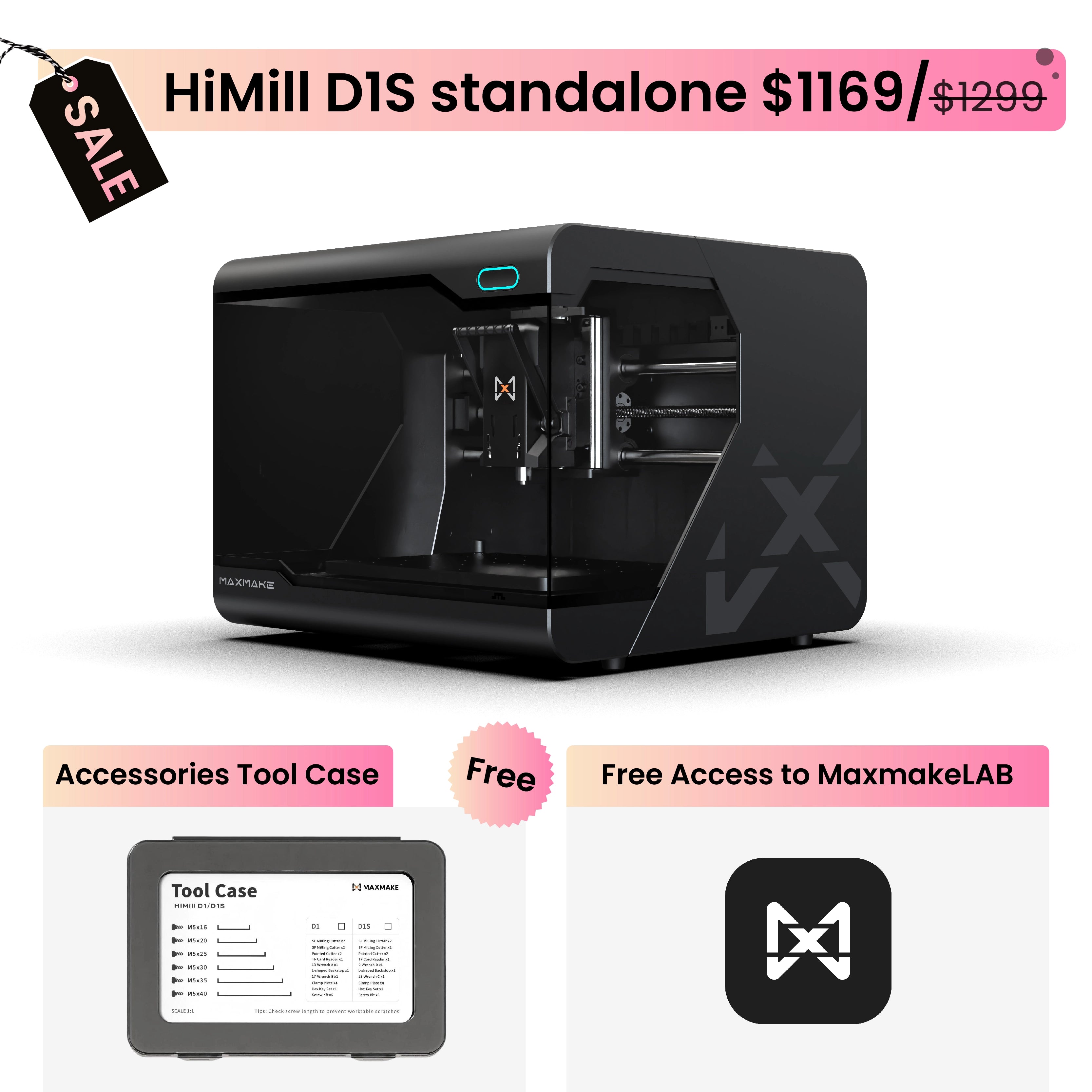 HiMill D1S - Pro Desktop CNC with Ball Screws & QTC