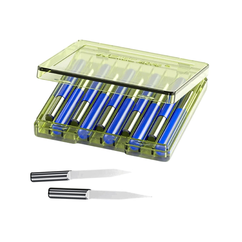 10Pcs CNC Flat Bottom Engraving Bits for Wood & Acrylic - 4mm(5/32")Shank