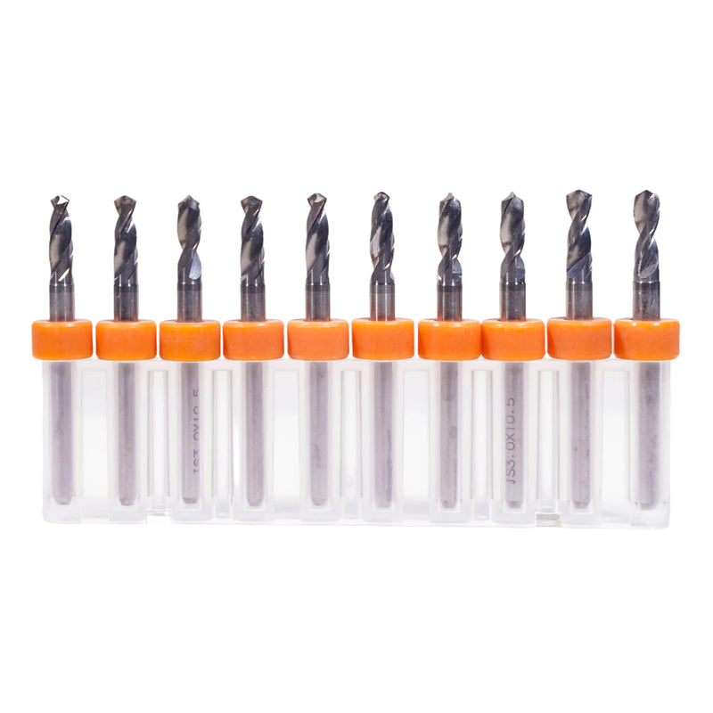 Carbide Micro Drill Bits (1/8" Shank) for PCB Drilling - 10pcs