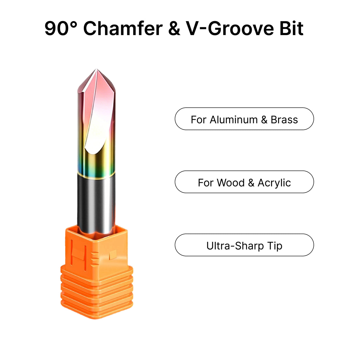 90° Coated Solid Carbide Chamfer Mill & V-Groove Router Bit