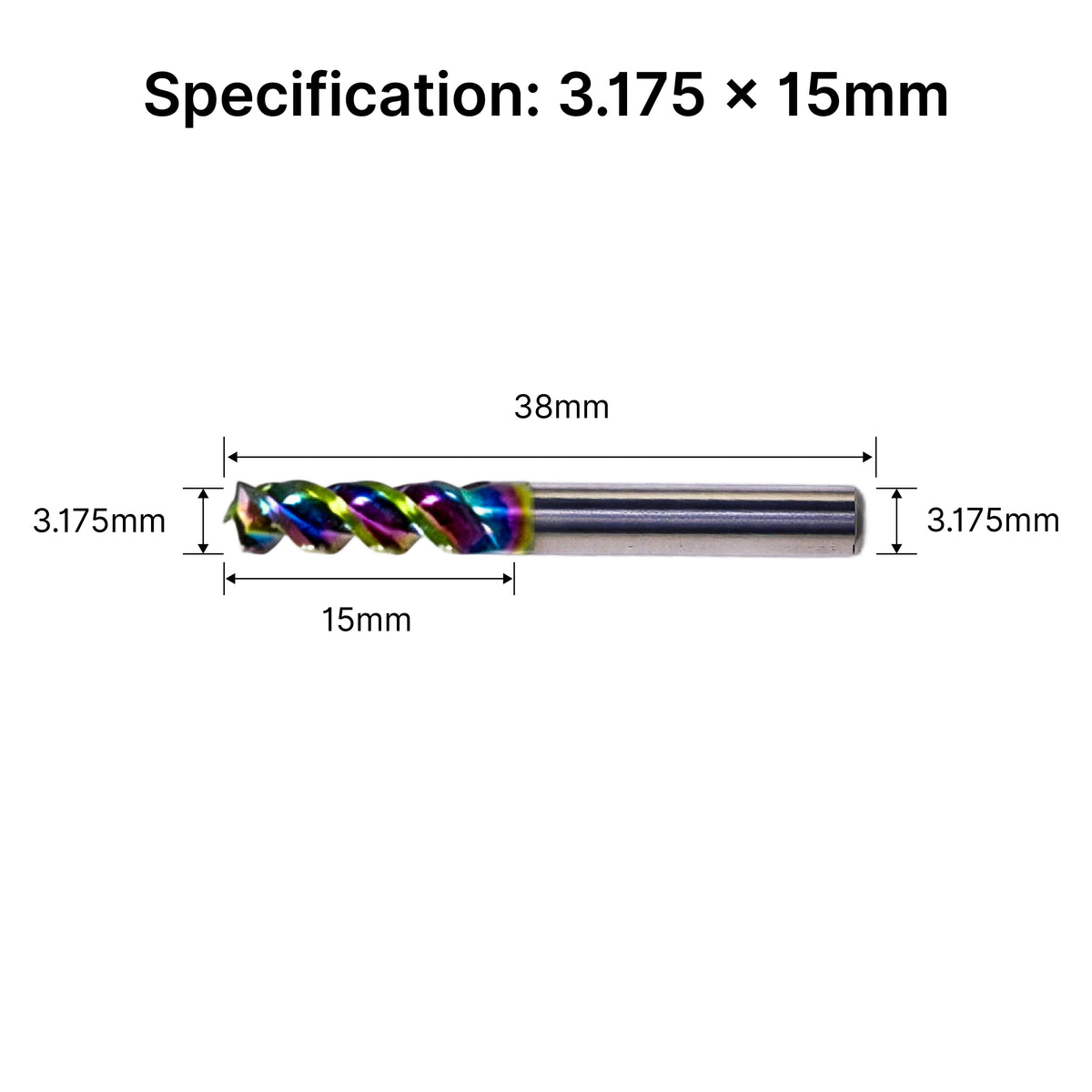 3 Flute (O-Flute) Up-Cut Spiral End Mill forAluminum