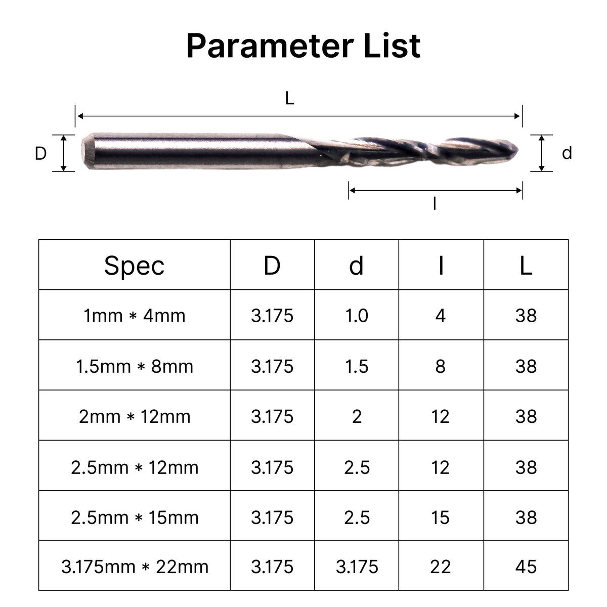2-Flute CNC Ball Nose End Mill for Wood & Acrylic(3D Carving) - 1/8″ Shank