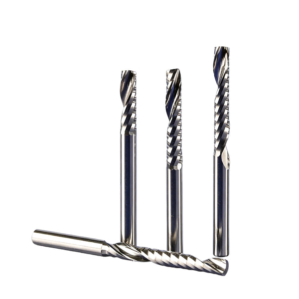 Single Flute (O-Flute) Up-Cut Spiral End Mill for Non-Metals - 4mm (5/32") Shank