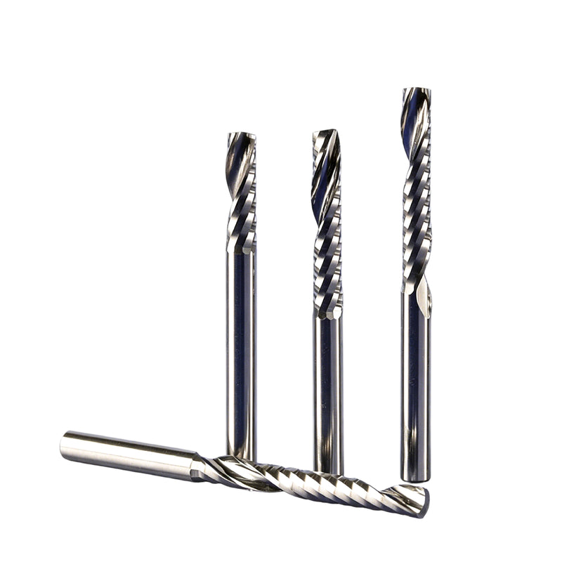 Single Flute (O-Flute) Up-Cut Spiral End Mill for Non-Metals - 4mm (5/32") Shank