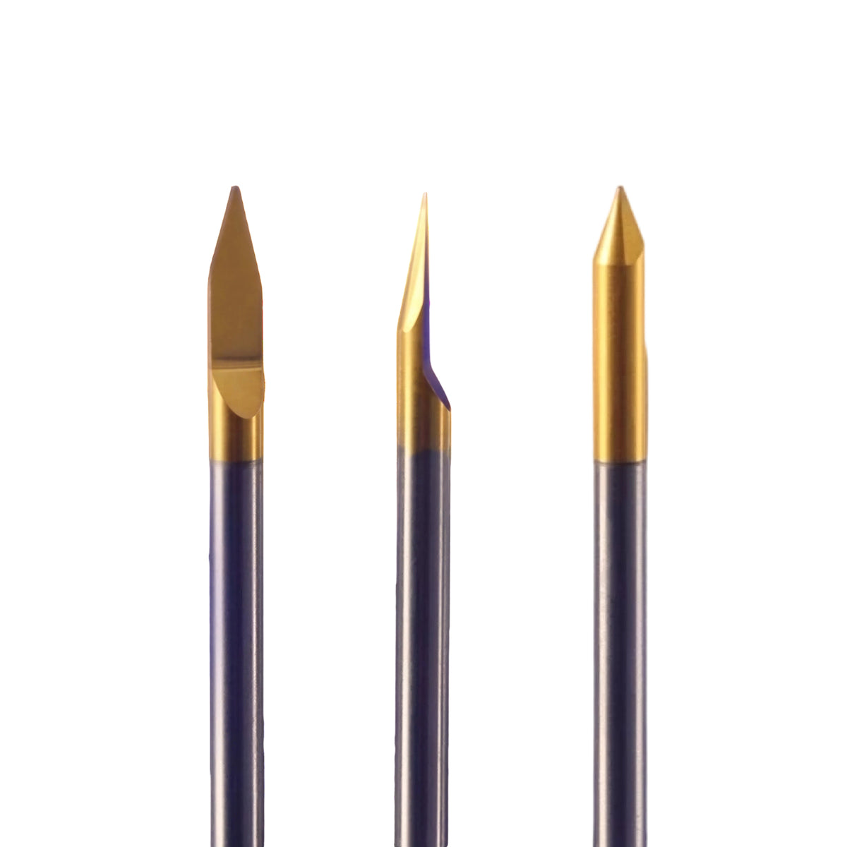 4mm shank TiAlN coated single flute engraving bits for metal CNC machining.