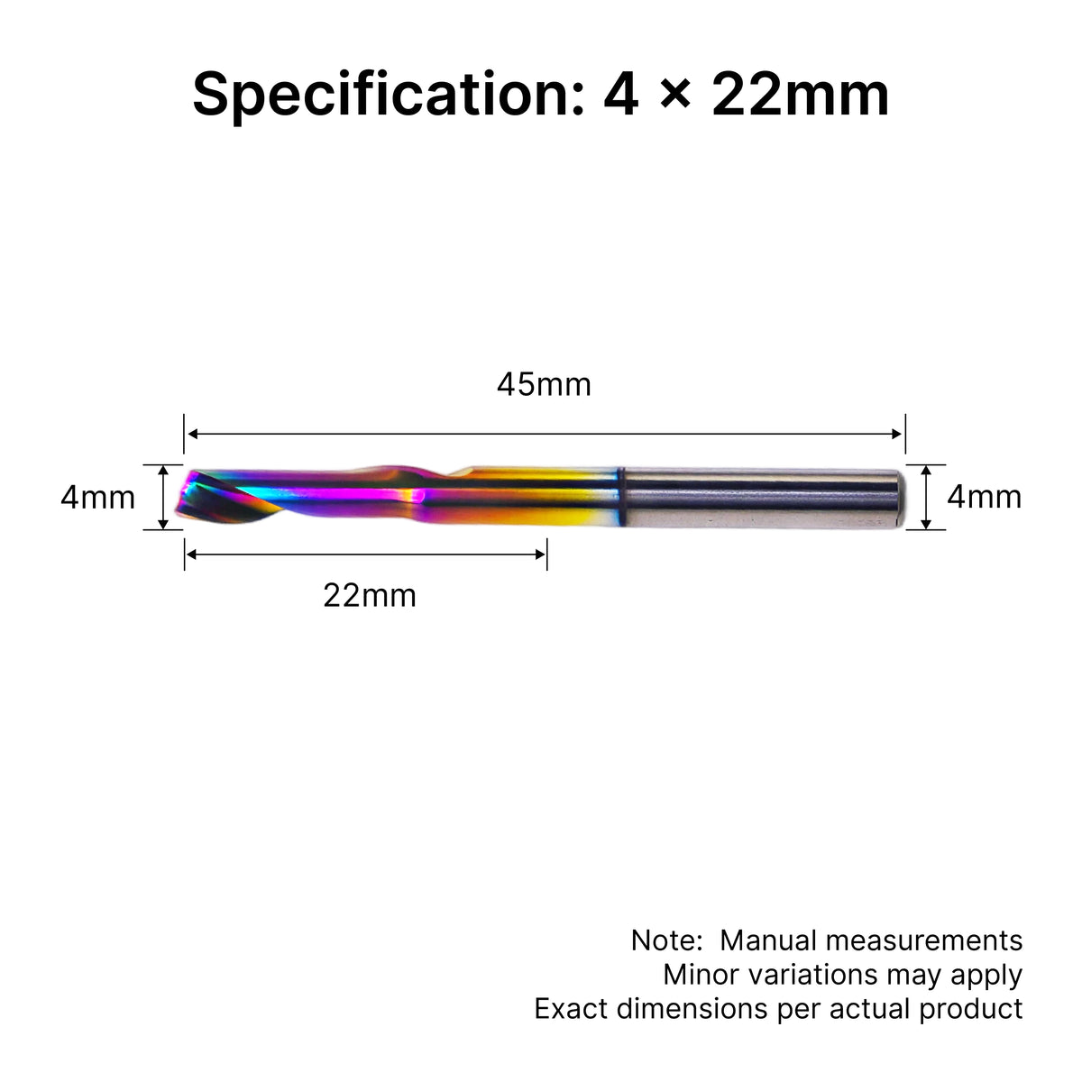 Single Flute (O-Flute) Up-Cut Spiral End Mill for Aluminum-4mm(5/32")Shank