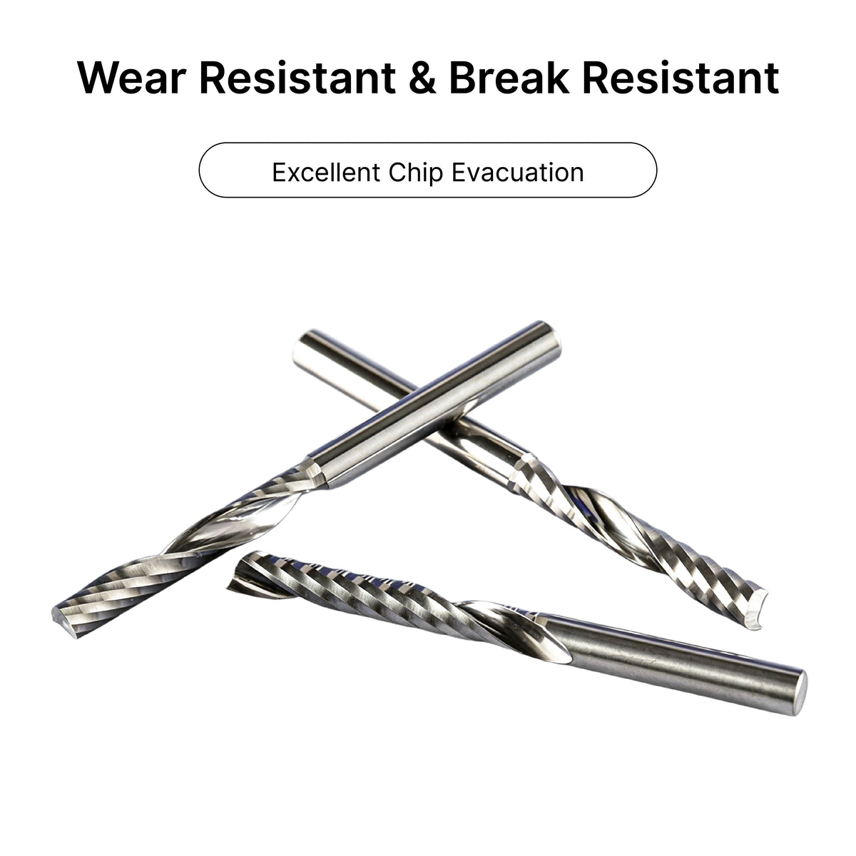 Single Flute (O-Flute) Up-Cut Spiral End Mill for Non-Metals - 4mm (5/32") Shank