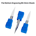 Parameter list and size chart for MAXMAKE 6mm flat bottom engraving bits.
