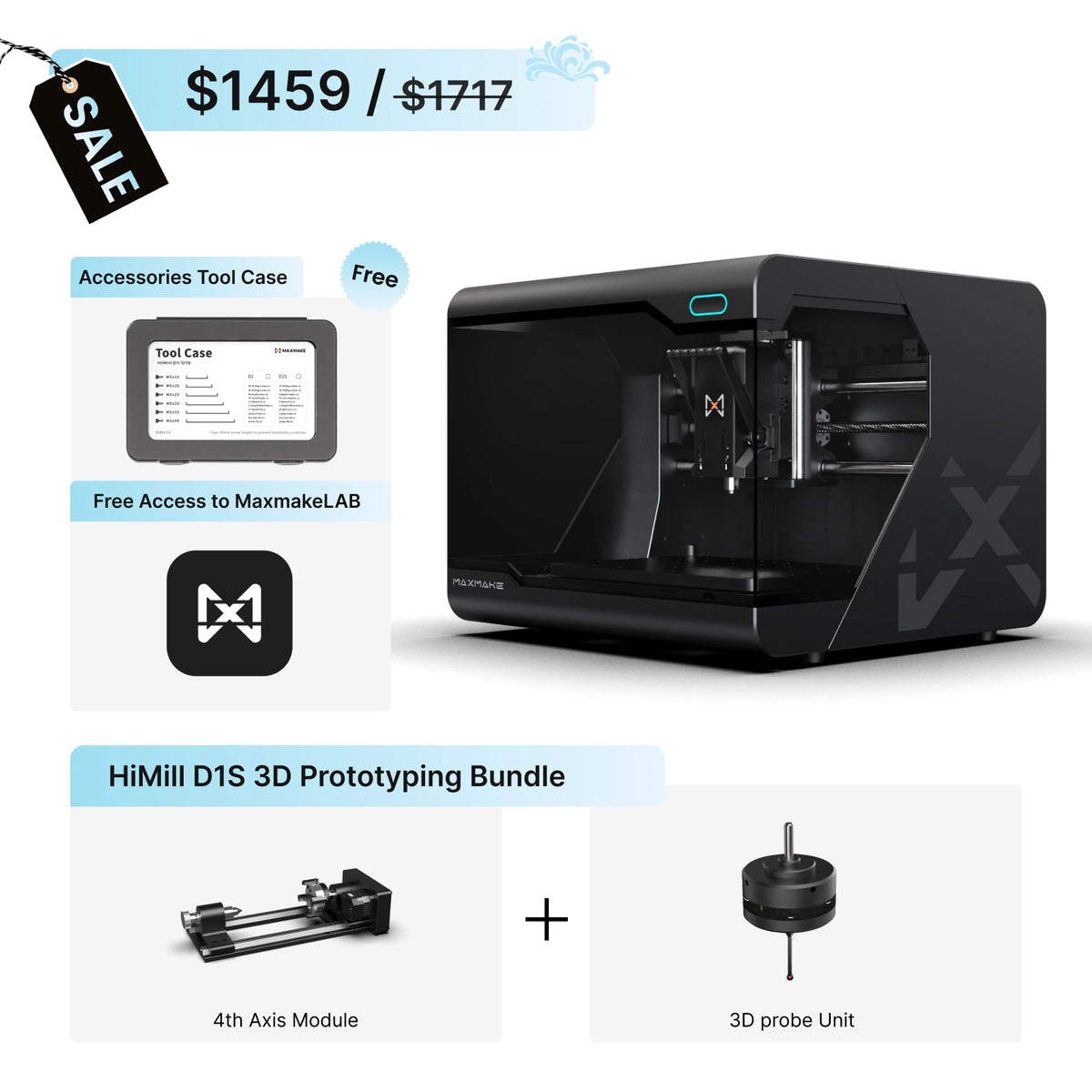 HiMill D1S - Pro Desktop CNC with Ball Screws & QTC