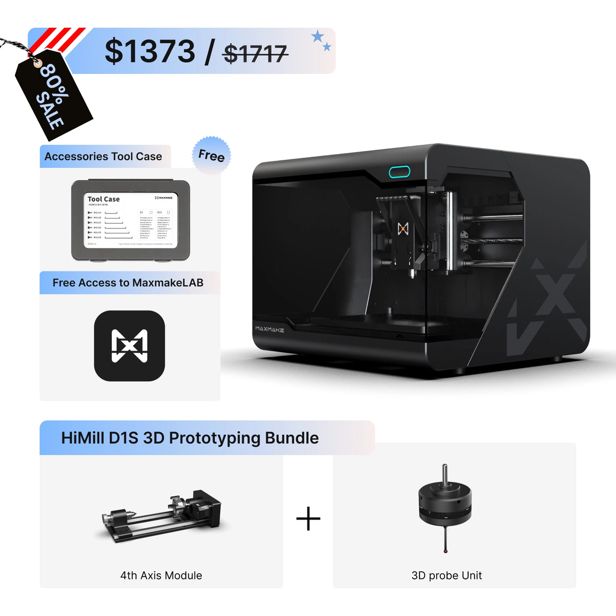 HiMill D1S - Pro Desktop CNC with Ball Screws & QTC