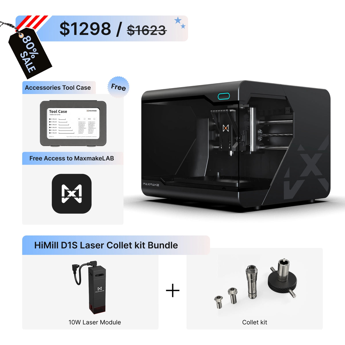 HiMill D1S - Pro Desktop CNC with Ball Screws & QTC