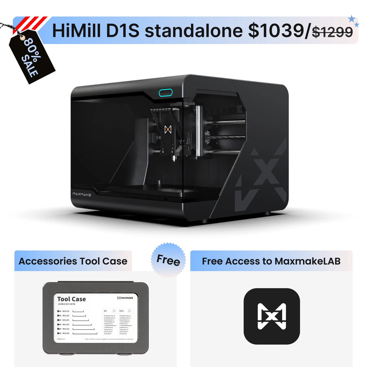 HiMill D1S - Pro Desktop CNC with Ball Screws & QTC
