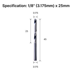  Specification: 1/8" (3.175mm) x 25mm