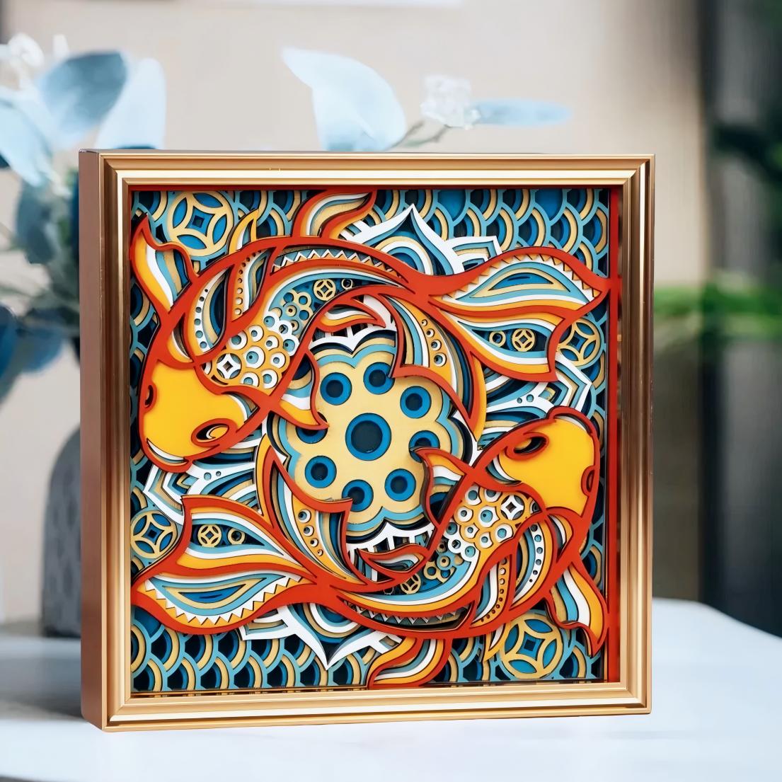 Layered Wood Tabletop Decor | Finished Wooden Display Piece