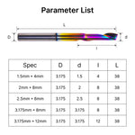 Single Flute (O-Flute) Up-Cut Spiral End Mill for Aluminum- 1/8″ Shank