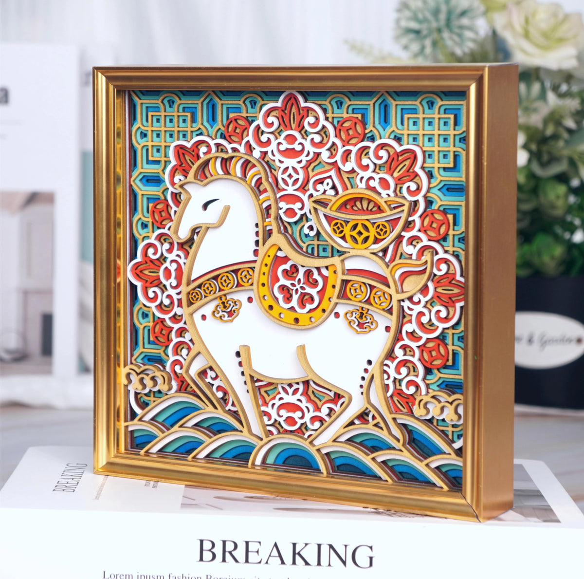 Layered Wood Tabletop Decor | Finished Wooden Display Piece