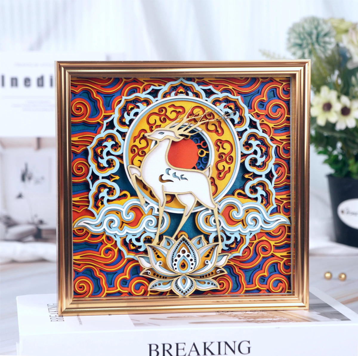 Layered Wood Tabletop Decor | Finished Wooden Display Piece