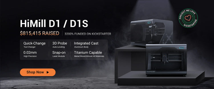 HiMill D1/D1S Desktop CNC: $815k Kickstarter success with high precision and titanium capability.