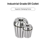 Industrial grade ER11 collets providing superior clamping force for CNC router bits.