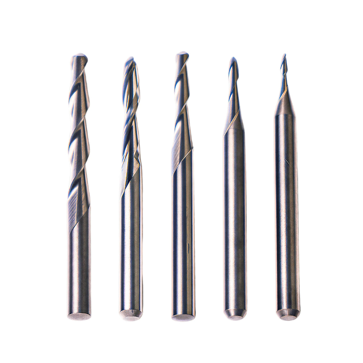2-Flute Spiral Ball Nose End Mill for Wood & Acrylic 3D Carving, 1/8" Shank Solid Carbide CNC Router Bit