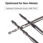 2-Flute Spiral Ball Nose End Mill for Wood, Acrylic, MDF, and PVC. Optimized Non-Metal CNC Bits for 3D Relief Carving.