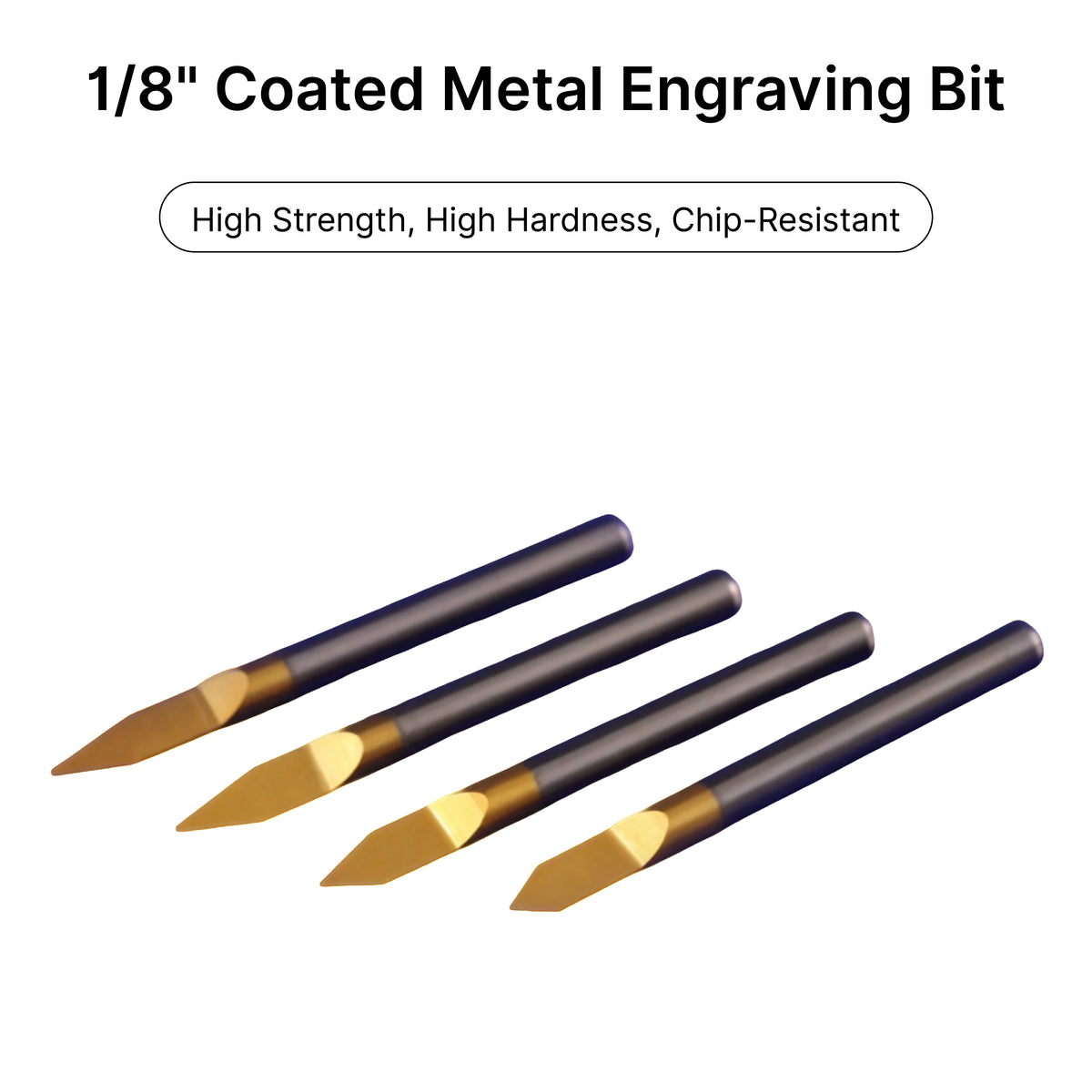 MAXMAKE 1/8" Coated Carbide Engraving Bit, Precision Metal Carving and Engraving Tool for Desktop CNC