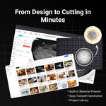 Easy-to-use guided CAM software for the MAXMAKE HiMill D1 entry-level CNC, making it simple to go from design to cutting in minutes.