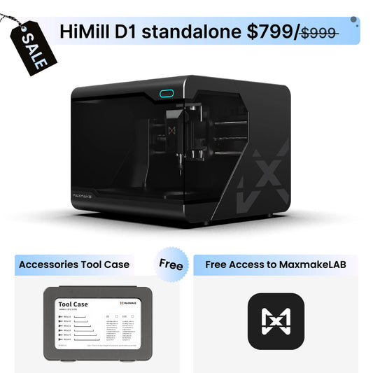 MAXMAKE HiMill D1 desktop CNC machine standalone unit.