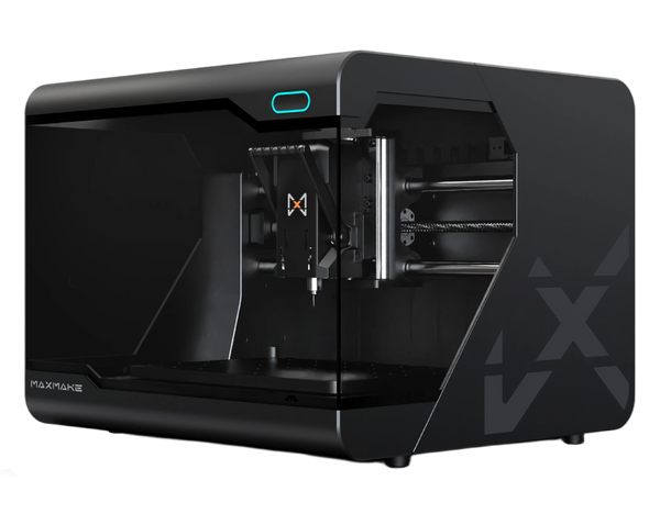 MAXMAKE HiMill D1S desktop CNC machine, the best performance model featuring precision ball screws and a quick tool change system.